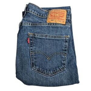 Levis 505 Regular Fit Straight Leg Blue Jeans Mens 34x30 Medium Wash 637